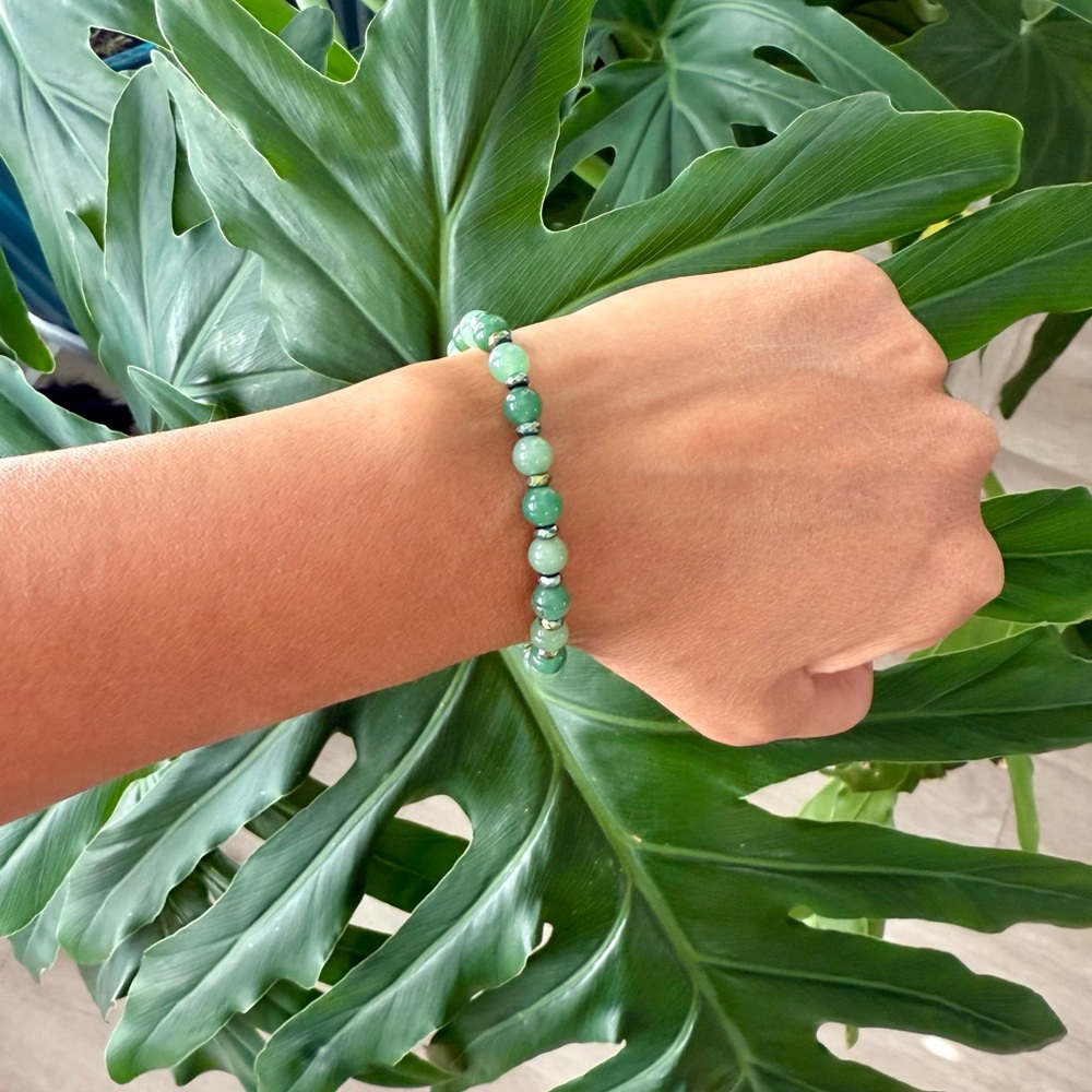 Green Aventurine & Hematite bracelet (one) - Picture 4 of 6